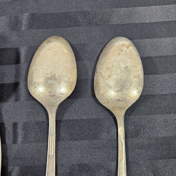 Vintage Oneida Community Plate Serving Spoons Coronation Pattern Set of 4 - Picture 9 of 11